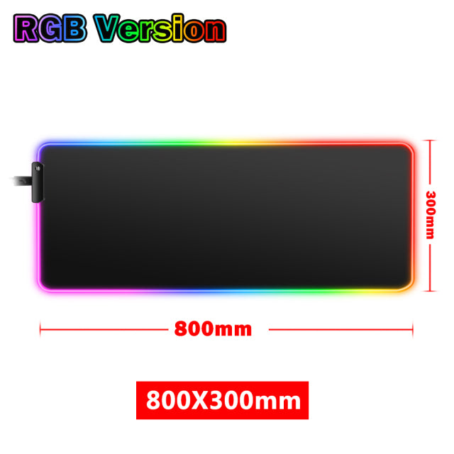 Mouse Pad Gamer Iluminado led Rgb Grande 80 cm por 30 com Mousepad gamer Led com em volta superficie speed para jogos