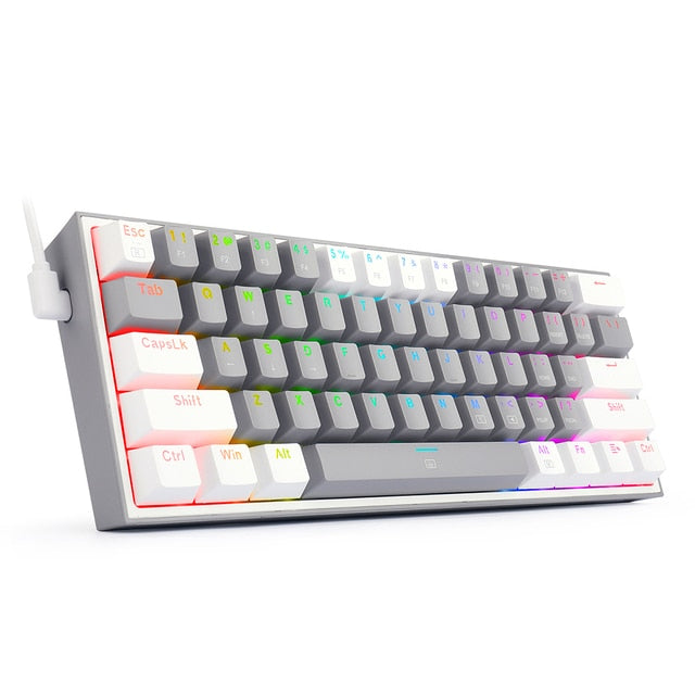 REDRAGON Fizz K617 RGB Mini USB Teclado Com Fio Teclado Gaming Mecânico Interruptor Vermelho 61 Chave Gamer para PC Computador Portátil destacável cabo
