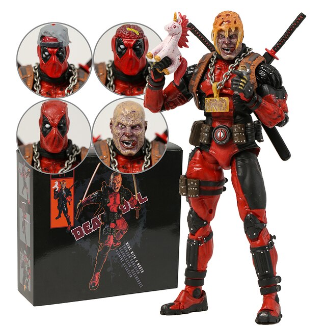 Deadpool Marvel X-men 20 cm Boneco com Mudança De Cara Anime Articulado Modelo