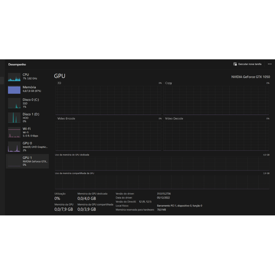 Notebook Gamer Acer Nitro 5 Intel Core i5 8300H Gtx1050 Hd1tb Ram8gb Ssdm2 240gb