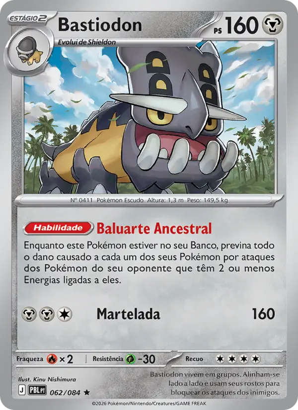 Bastiodon 062/084 Reverse Holo - Escuridão Absoluta (PT)