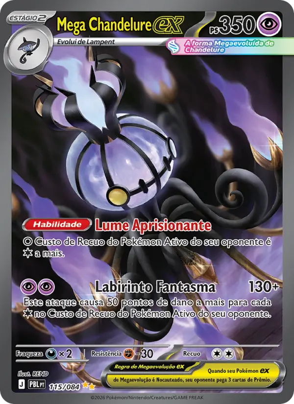 Mega Chandelure ex 115/084 - Escuridão Absoluta