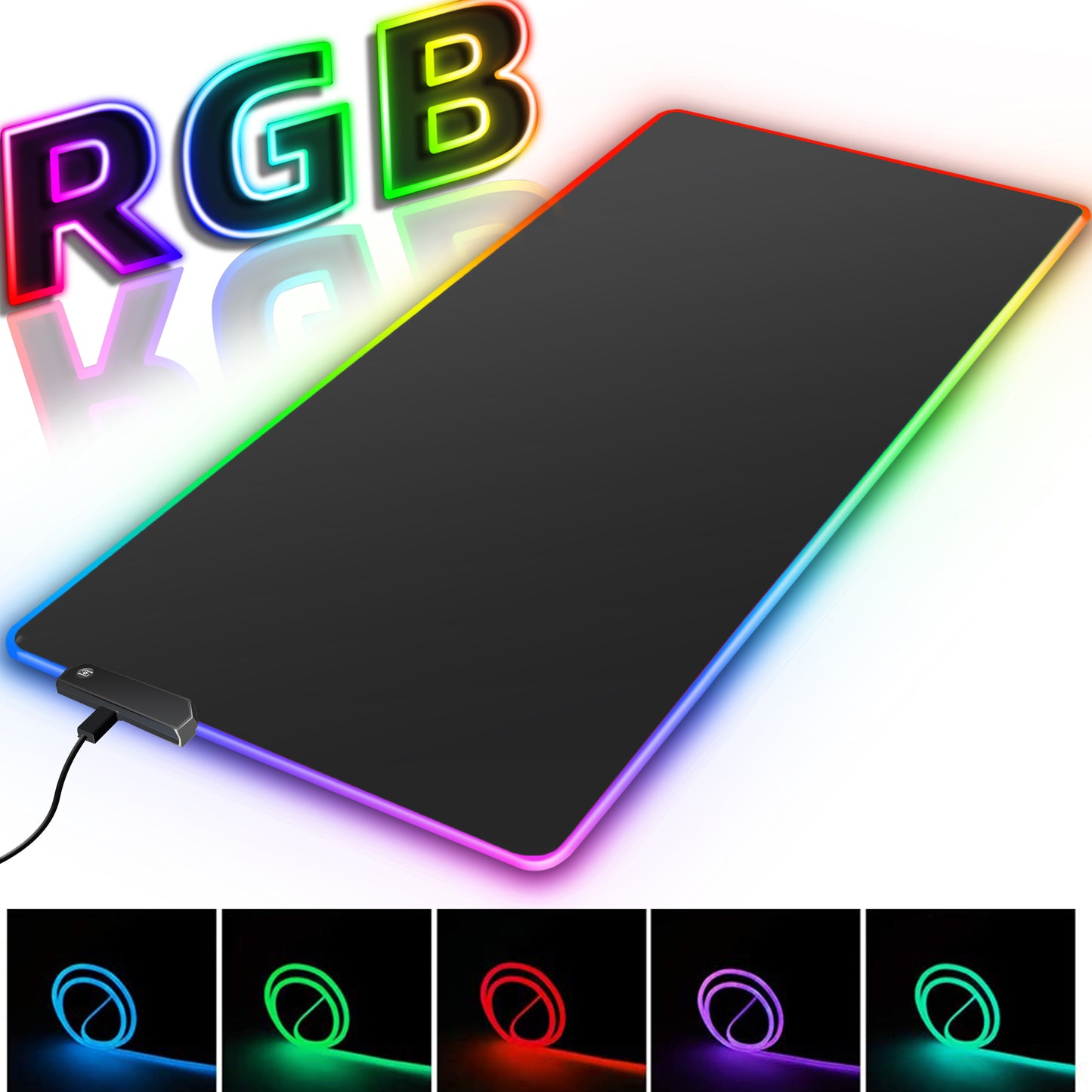Mouse Pad Gamer Iluminado led Rgb Grande 80 cm por 30 com Mousepad gamer Led com em volta superficie speed para jogos