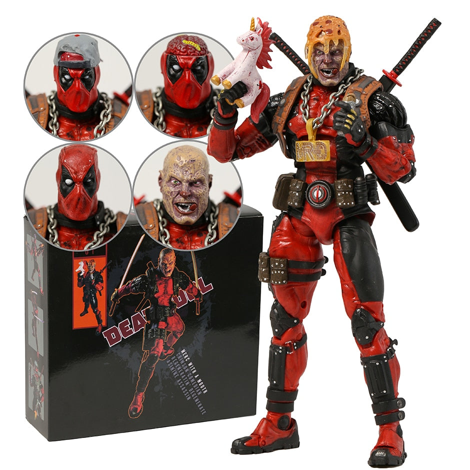 Deadpool Marvel X-men 20 cm Boneco com Mudança De Cara Anime Articulado Modelo
