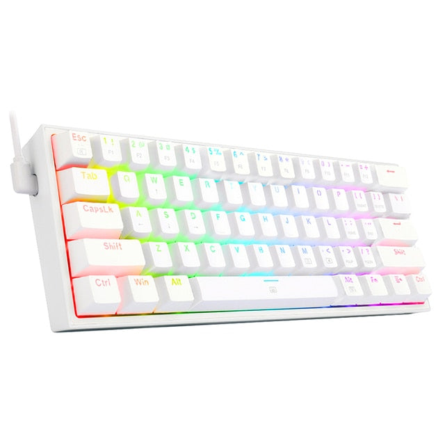 REDRAGON Fizz K617 RGB Mini USB Teclado Com Fio Teclado Gaming Mecânico Interruptor Vermelho 61 Chave Gamer para PC Computador Portátil destacável cabo