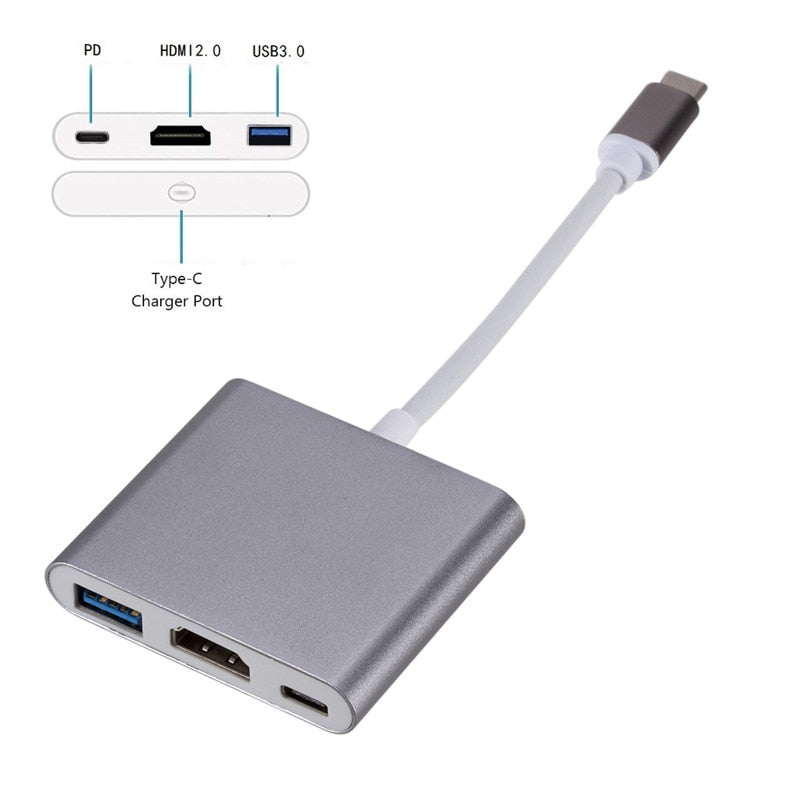Adaptador Usb 3.1 Tipo-C Para hub HDMI Usb 3 - 4k