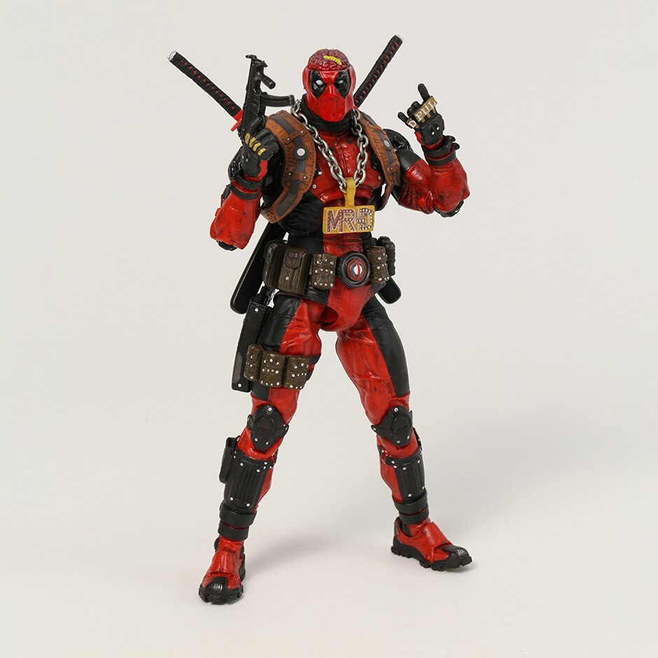 Deadpool Marvel X-men 20 cm Boneco com Mudança De Cara Anime Articulado Modelo